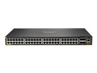 HPE Aruba 6200F 48G Class4 PoE 4SFP+ 370W Switch - Commutateur - distance max. d'empilage de 10 km - C3 - Géré - 48 x 10/100/1000 (PoE+) + 4 x 1 gigabit/10 gigabit SFP+ (liaison montante) - de l'avant et du côté vers l'arrière - Montable sur rack - PoE+ (370 W) - BTO JL727B#ABB