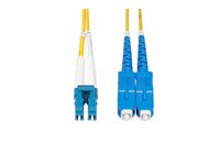 StarTech.com 15m (50ft) LC to SC (UPC) OS2 Single Mode Duplex Fiber Optic Cable, 9/125µm, Laser Optimized, 10G, Bend Insensitive, Low Insertion Loss - LSZH Fiber Patch Cord (SMLCSC-OS2-15M) - Cordon de raccordement - mode unique LC/UPC (M) pour mode unique SC/UPC (M) - 15 m - 2 mm - fibre optique - duplex - 9 / 125 micromètres - OS1/OS2 - sans halogène, passif - jaune SMLCSC-OS2-15M