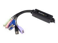 StarTech.com Câble Commutateur KVM 2 Ports VGA USB et Audio - Switch KVM - 3x VGA Femelle - 6x 3.5 mm Femelle - 6x USB Femelle - 2048x1536 - Commutateur écran-clavier-souris/audio - 2 x KVM / audio - 1 utilisateur local - de bureau SV215MICUSBA