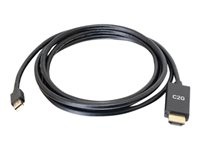 C2G 6ft Mini DisplayPort Male to HDMI Male Passive Adapter Cable - 4K 30Hz - Adaptateur vidéo - Mini DisplayPort mâle pour HDMI mâle - 1.8 m - noir - passif, support 4K 84436