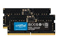 Crucial - DDR5 - kit - 16 Go: 2 x 8 Go - SO DIMM 262 broches - 5600 MHz / PC5-44800 - CL46 - 1.1 V - on-die ECC - noir CT2K8G56C46S5