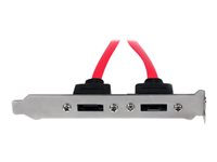 StarTech.com Support 2 SATA vers 2 Ports eSATA - Plaque d'Adaptation - 2x SATA Receptacle - 2x eSATA Plug - Panneau SATA interne vers externe - Serial ATA 150/300/600 - SATA (F) pour eSATA (M) - 30 cm - rouge - pour P/N: S251SMU33EP, S351BMU33ET, S351BMU33ETG, SDOCKU313E, SDOCKU33EF ESATAPLATE2