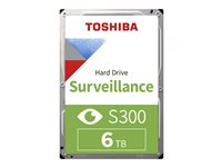 Toshiba S300 Surveillance - Disque dur - 6 To - interne - 3.5" - SATA 6Gb/s - 5400 tours/min - mémoire tampon : 256 Mo HDWT860UZSVA