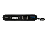 StarTech.com Adaptateur multiport USB-C pour ordinateur portable - VGA, USB 3.0, GbE et Power Delivery 60W - Hub USB-C pour PC portable - Station d'accueil - USB-C - VGA - 1GbE DKT30CVAGPD
