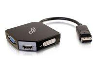 C2G Convertisseur adaptateur DisplayPort vers HDMI, VGA, DVI - M/F - Convertisseur vidéo - DVI, HDMI, VGA - DVI, HDMI, VGA - noir 54340