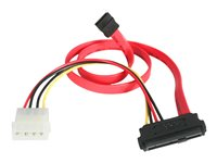 StarTech.com Câble adaptateur SAS SFF-8482 vers SATA avec alimentation LP4 - 46 cm - 1x SATA receptacle 1x LP4 mâle 1x SFF-8482 receptacle - Câble SATA / SAS - alimentation interne 4 plots, SAS 29 broches internes (SFF-8482) pour SATA (R) - 46 cm - rouge - pour P/N: DRW150SASBK SAS729PW18