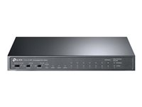 TP-Link TL-SL1311MP V1 - Commutateur - non géré - 8 x 10/100 (PoE+) + 2 x 10/100/1000 + 1 x 1000Base-X SFP - Montable sur rack (124 W) TL-SL1311MP