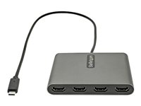 StarTech.com Adaptateur USB C vers 4 HDMI - Carte Vidéo/Graphique Externe - Convertisseur USB Type-C vers Quadruple Écran HDMI 1080p 60Hz - Dongle Multi Écran - Windows Uniquement (USBC2HD4) - Câble adaptateur - 24 pin USB-C mâle pour HDMI femelle - 50 cm - gris sidéral - support 1080 p 60 Hz USBC2HD4