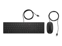 HP Pavilion 400 - Ensemble clavier et souris - USB - Français - noir de jais - pour Pavilion 24, 27, 590, 595, TP01 4CE97AA#ABF
