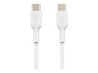 Belkin BOOST CHARGE - Câble USB - 24 pin USB-C (M) pour 24 pin USB-C (M) - USB 2.0 - 3 A - 1 m - blanc (pack de 2) CAB003BT1MWH2PK