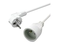 MCL - Rallonge de câble d'alimentation - power CEE 7/7 (M) incliné pour CEE 7/5 (F) droit - 250 V - 16 A - 5 m - blanc MC910-5M/W