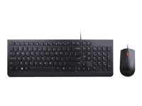 Lenovo Essential Wired Combo - Ensemble clavier et souris - USB - US avec le symbole de l'euro 4X30L79922