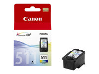 Canon CL-511 - 9 ml - couleur (cyan, magenta, jaune) - original - cartouche d'encre - pour PIXMA MP230, MP237, MP252, MP258, MP272, MP280, MP282, MP495, MP499, MX360, MX410, MX420 2972B001