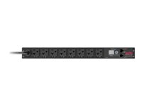 PDU en rack commuté APC AP7901B - Unité de distribution secteur (rack-montable) - CA 120 V - entrée : NEMA L5-20 - connecteurs de sortie : 8 (NEMA 5-20) - 1U - 3.66 m cordon - noir - pour P/N: SMX1000C, SMX1500RM2UC, SMX1500RM2UCNC, SMX750C, SMX750CNC, SRT2K2RXLNX145 AP7901B