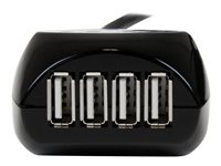 StarTech.com Câble d'extension / Rallonge USB 2.0 actif de 15m avec hub USB à 4 ports - Cordon USB A (Mâle) vers 4x USB A (Femelle) - Noir - Concentrateur (hub) - 4 x USB 2.0 - de bureau - pour P/N: SVA5H2NEUA USB2EXT4P15M