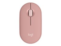 Logitech Pebble Mouse 2 M350s - Souris - optique - 3 boutons - sans fil - Bluetooth 5.2 LE - rose ton sur ton 910-007014