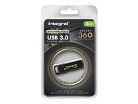 Integral Secure 360 - Clé USB - 8 Go - USB 3.0 - Noir élégant INFD8GB360SEC3.0