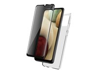 BIGBEN Connected Protection Pack - Coque de protection pour téléphone portable - polyuréthanne thermoplastique (TPU) - transparent - avec Protecteur d'écran en verre trempé - pour Samsung Galaxy A12 PACKSILIVTGA12