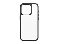 OtterBox React Series - Coque de protection pour téléphone portable - antimicrobien - noir transparent - pour Apple iPhone 15 Pro 77-92750