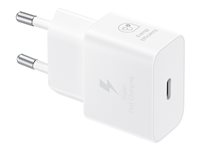 Samsung EP-T2510N - Adaptateur secteur - 25 Watt - 3 A - PD 3.0, SFC, PD/PPS (24 pin USB-C) - sur le câble : USB-C - blanc EP-T2510NWEGEU