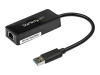 StarTech.com Adaptateur réseau USB 3.0 vers Gigabit Ethernet avec port USB intégré - Carte réseau GbE USB vers RJ45 - Noir - Adaptateur réseau - USB 3.0 - Gigabit Ethernet - noir - pour P/N: TB33A1C USB31000SPTB