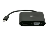 C2G USB C to HDMI & VGA Dual Monitor Adapter - 4K 30Hz - Black - Adaptateur vidéo - 24 pin USB-C mâle pour HD-15 (VGA), HDMI femelle - noir - support pour 4K30Hz C2G29830