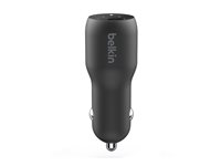 Belkin BOOST UP Dual Car Charger with PPS 37W - Adaptateur d'alimentation pour voiture - 37 Watt - PD 3.0 - 2 connecteurs de sortie (USB, 24 pin USB-C) CCB004BTBK