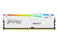 Kingston FURY Beast RGB - DDR5 - kit - 128 Go: 4 x 32 Go - DIMM 288 broches - 5200 MHz / PC5-41600 - CL40 - 1.25 V - mémoire sans tampon - on-die ECC - blanc KF552C40BWAK4-128