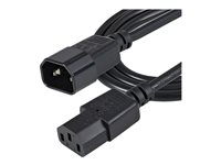 StarTech.com Câble / Cordon d'extension d'alimentation standard C13 vers C14 de 1m - Rallonge d'alimentation PC - Mâle / Femelle - Rallonge de câble d'alimentation - power IEC 60320 C13 pour IEC 60320 C14 - 1 m - noir PXT1001M