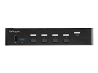 StarTech.com Commutateur KVM HDMI à 4 Ports - 1 Moniteur 4K 60Hz Ultra HDR - KVM de Bureau HDMI 2.0 avec Hub USB 3.0 à 2 Ports (5Gbps) et 4x USB 2.0 HID, Audio - TAA (SV431HU34K6) - Commutateur écran-clavier-souris/audio - 4 x KVM / audio - 1 utilisateur local - de bureau, Montable sur rack - Conformité TAA SV431HU34K6