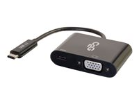 C2G USB C to VGA Video Adapter w/ Power Delivery - USB Type C to VGA Black - Adaptateur vidéo externe - USB-C - VGA - noir 80494
