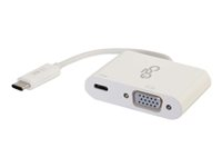 C2G USB C to VGA Video Adapter w/ Power Delivery - USB Type C to VGA White - Adaptateur vidéo externe - USB-C - VGA - blanc 80495