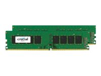 Crucial - DDR4 - kit - 16 Go: 2 x 8 Go - DIMM 288 broches - 2400 MHz / PC4-19200 - CL17 - 1.2 V - mémoire sans tampon - non ECC CT2K8G4DFS824A