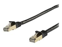 StarTech.com Cable reseau Ethernet RJ45 Cat6 de 5 m - Cordon de brassage blinde Cat 6 STP sans crochet - Fil Gigabit noir (6ASPAT5MBK) - Cordon de raccordement - RJ-45 (M) pour RJ-45 (M) - 5 m - STP - CAT 6a - moulé, sans crochet - noir 6ASPAT5MBK