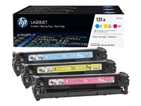 HP 131A - Pack de 3 - jaune, cyan, magenta - originale - LaserJet - cartouche de toner ( U0SL1AM ) - pour LaserJet Pro 200 M251n, 200 M251nw, 200 M276nw, 200 MFP M276n, 200 MFP M276nw U0SL1AM