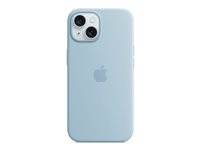Apple - Coque de protection pour téléphone portable - compatibilité avec MagSafe - silicone - bleu clair - pour iPhone 15 MWND3ZM/A